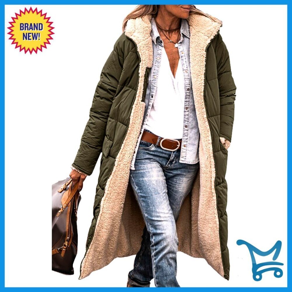 Oversized Shearling Fleece Long Coat Jacket Winter Fashion Chic Cozy Fit
